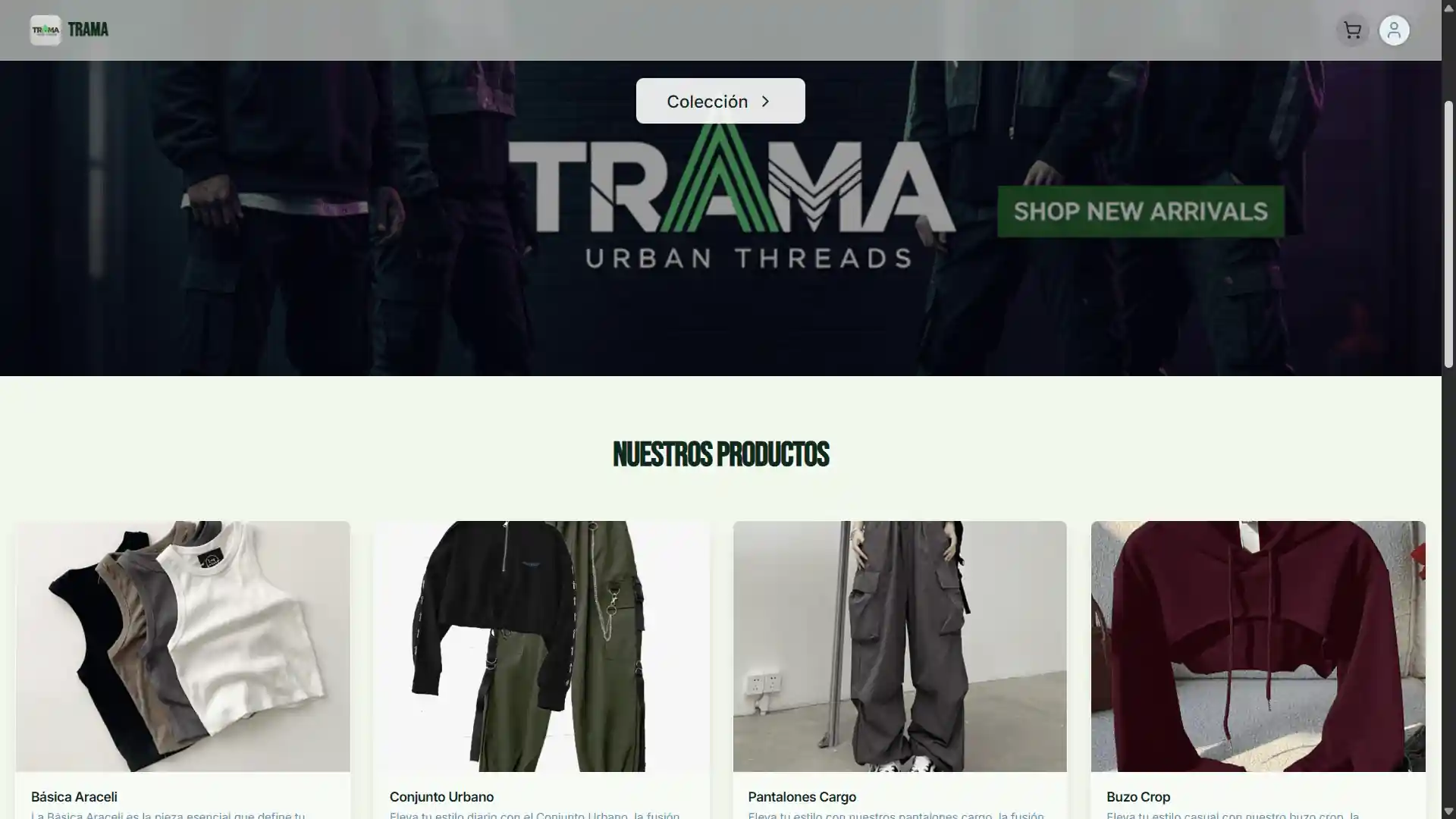 Ejemplo de una tienda online creada con ImpulsoNET